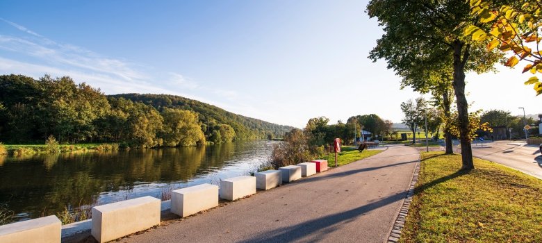 Rad- und Wanderweg an der Fulda in Wilhelmshausen