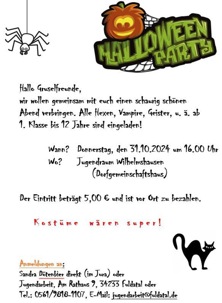 Beschreibung der Halloween Party 2024