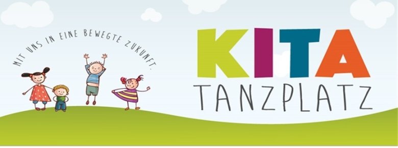 Logo spielende Kinder mit Schriftzug Kita Tanzplatz